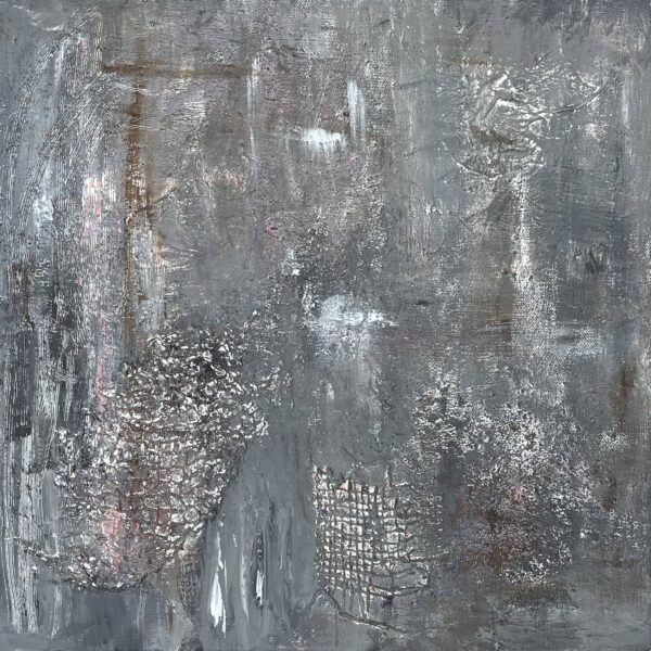 Grijs abstract acryl schilderij