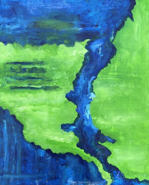 Groen abstract acryl schilderij