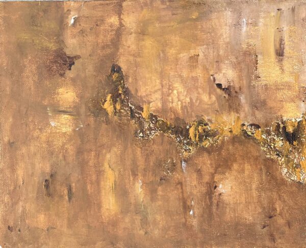 Bruin abstract acryl schilderij